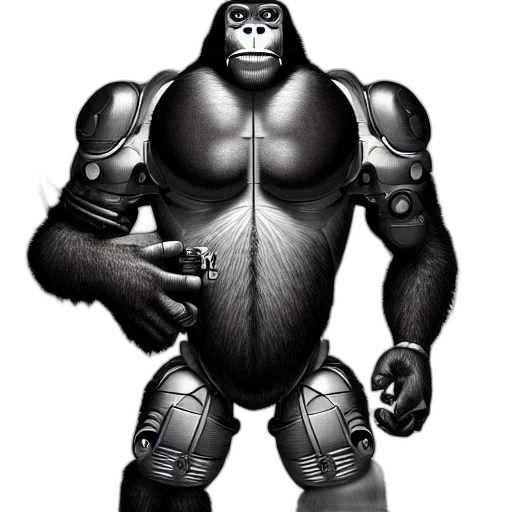 animal, robot, creature, staff, concept art, comic book art, 3d render, cartoon transparent PNG cut-out
