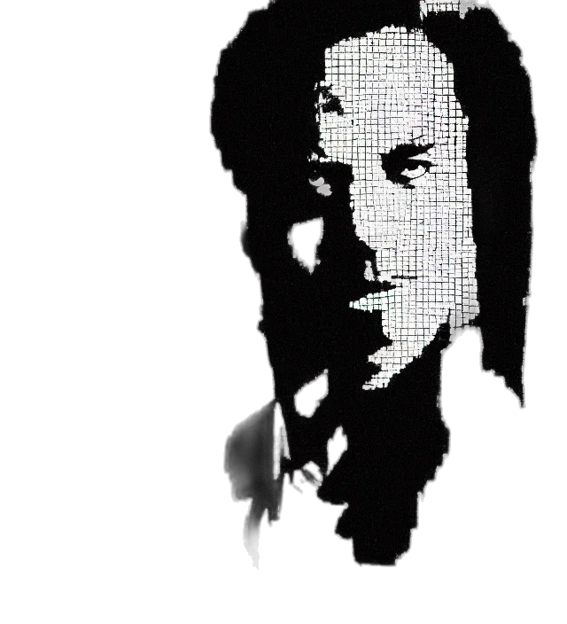 face, hair, jacket, pixel art transparent PNG cut-out