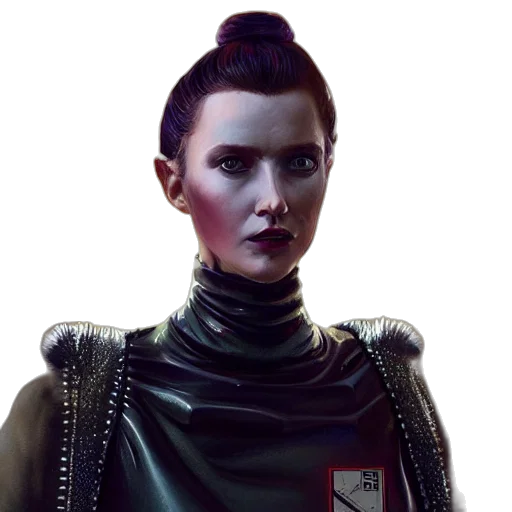 staff, robot, face, concept art, fantasy art, cyberpunk, 3d render, dark transparent PNG cut-out