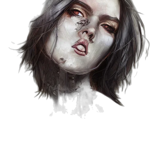 face, mask, creature, photorealistic transparent PNG cut-out