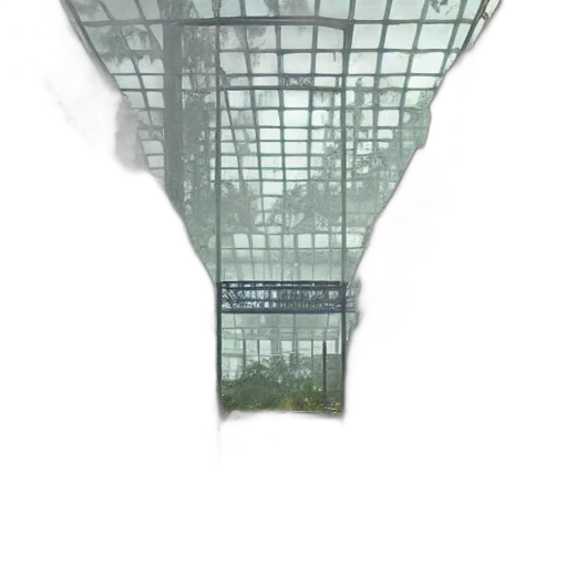 umbrella, building, face, robot, 3d render, photorealistic, vaporwave, concept art transparent PNG cut-out