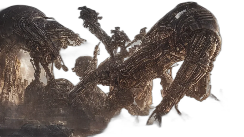 dragon, creature, robot, hair transparent PNG cut-out