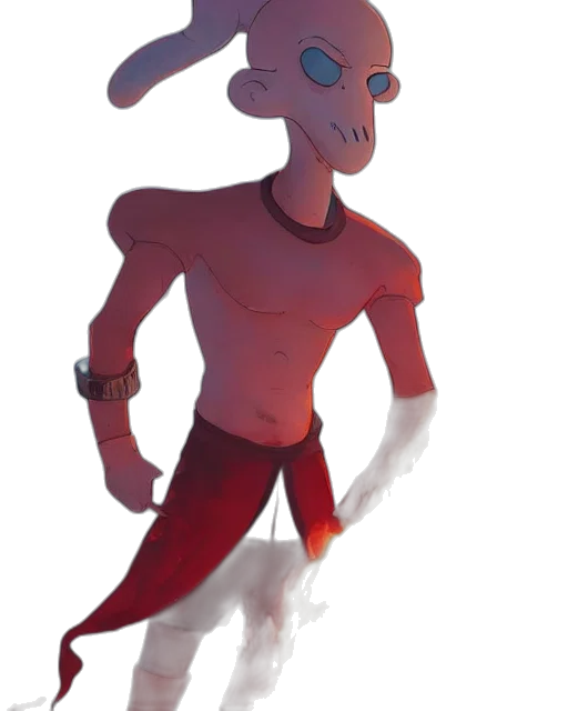 creature, mask, dragon, staff, concept art, fantasy art, watercolor, 3d render transparent PNG cut-out