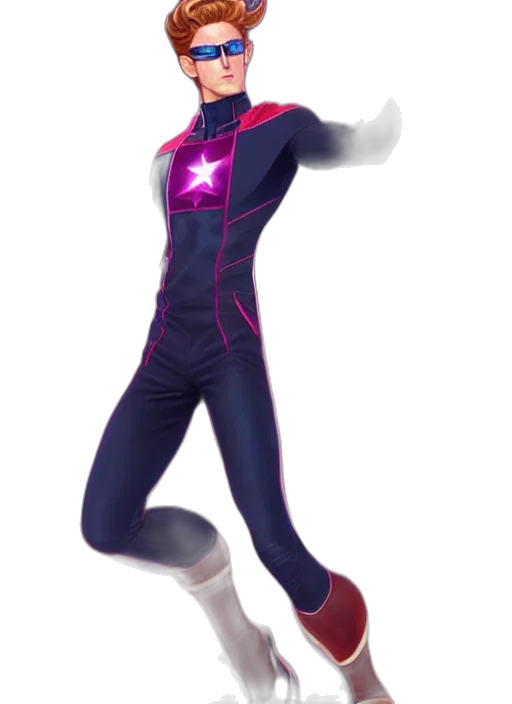 jacket, staff, concept art, 3d render, anime, comic book art, neon, full transparent PNG cut-out