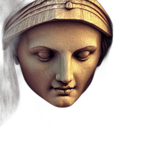 mask, face, crown, hat, photorealistic, 3d render, fantasy art, vaporwave transparent PNG cut-out