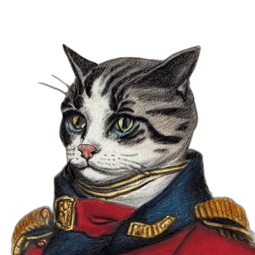 staff, animal, crown, jacket, photorealistic, oil painting, concept art, watercolor transparent PNG cut-out