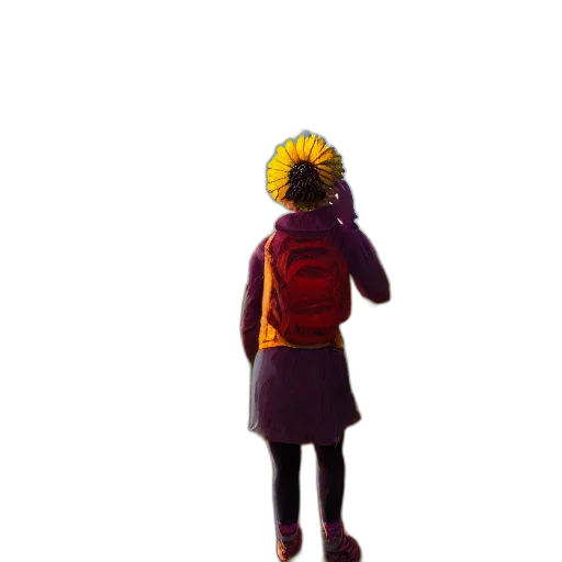 flower, dress, jacket, staff transparent PNG cut-out