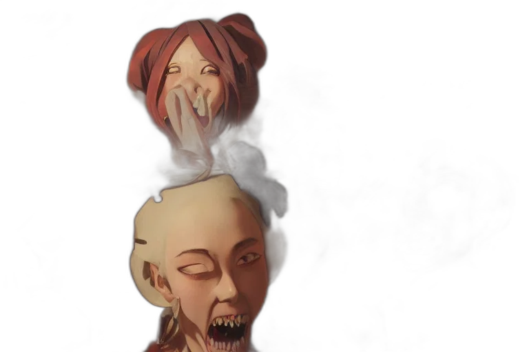 mask, face, creature, staff, concept art, fantasy art, 3d render, photorealistic transparent PNG cut-out