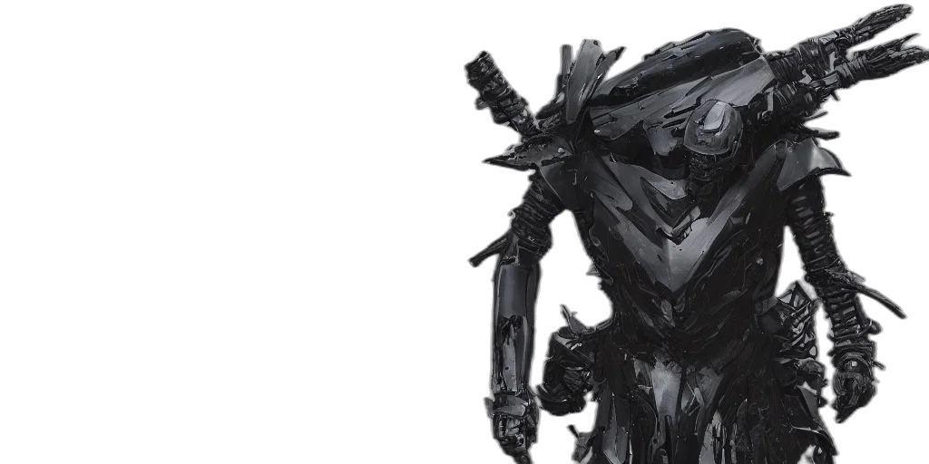 robot, weapon, concept art, 3d render transparent PNG cut-out