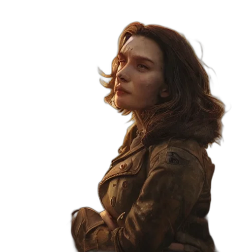 jacket, face, staff, hair transparent PNG cut-out