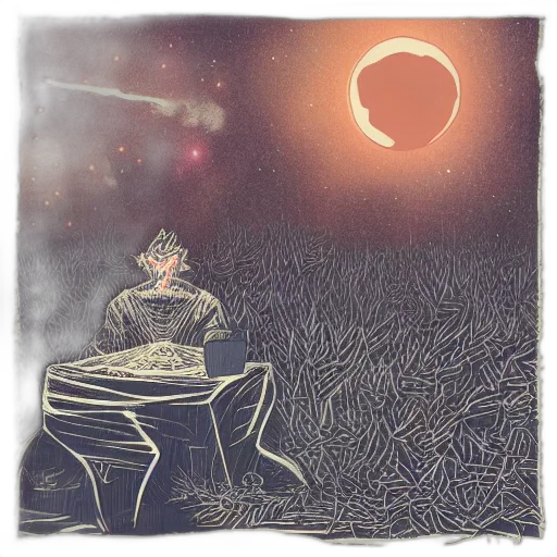 staff, concept art, fantasy art, pixel art, watercolor, outer space, sunset, night transparent PNG cut-out