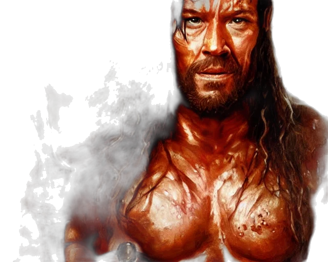 photorealistic, comic book art, concept art, fantasy art, portrait, ian, bohen, conan transparent PNG cut-out