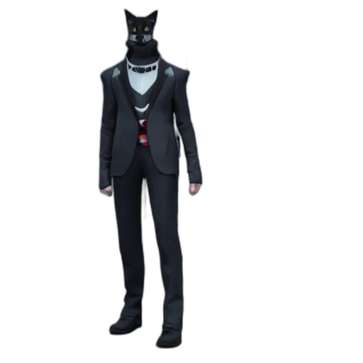 jacket, concept art, 3d render, cyberpunk, cat, suit, final, render transparent PNG cut-out