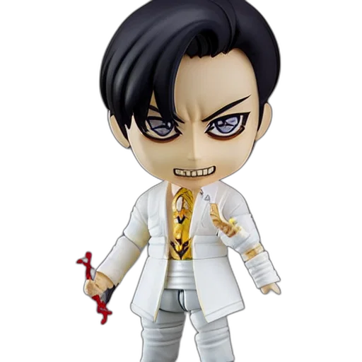concept art, cartoon, goro, majima, yakuza, nendoroid, figurine, detailed transparent PNG cut-out