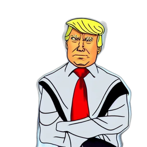 jacket, cartoon, comic book art, concept art, pixel art, donald, trump, kills transparent PNG cut-out