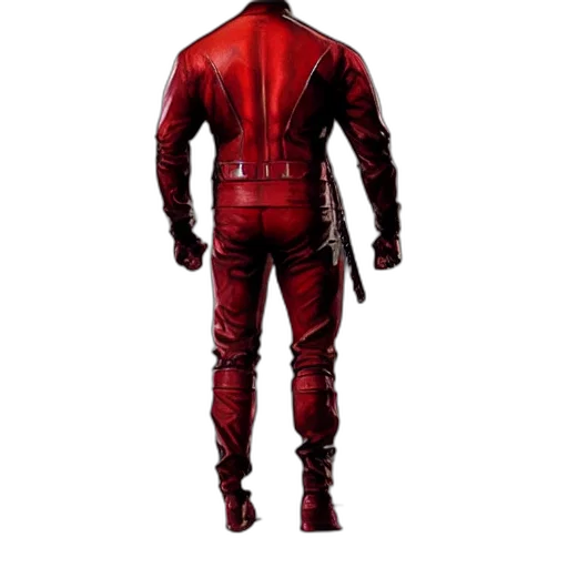 jacket, concept art, 3d render, comic book art, red, daredevil, concept, art transparent PNG cut-out
