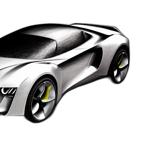 car, 3d render, concept art, photorealistic, pencil sketch, concept, pencil, drawing transparent PNG cut-out