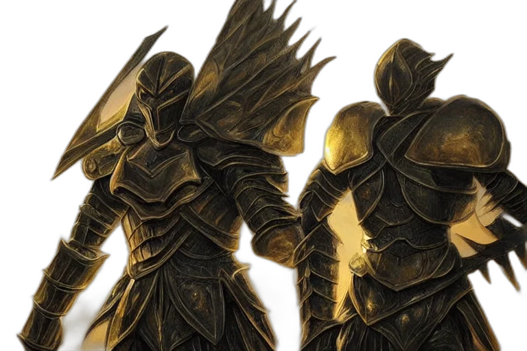 sword, concept art, fantasy art, comic book art, golden, earth tones, armor, fantasy transparent PNG cut-out