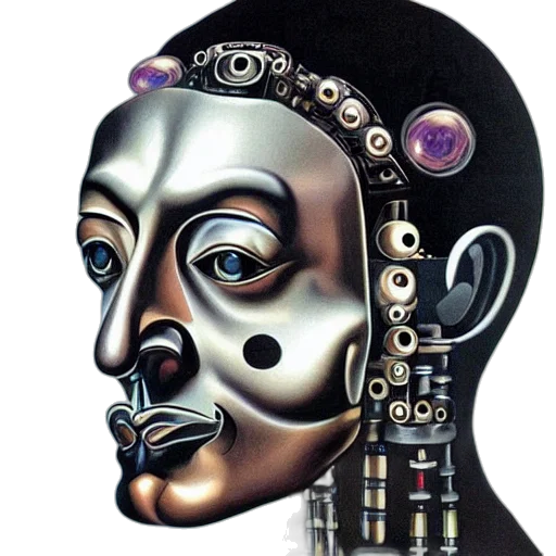 robot, mask, face, jewelry, cyberpunk, photorealistic, concept art, oil painting transparent PNG cut-out