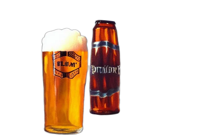 bottle, photorealistic, 3d render, beer, fantasy, painting, ultra, realistic transparent PNG cut-out