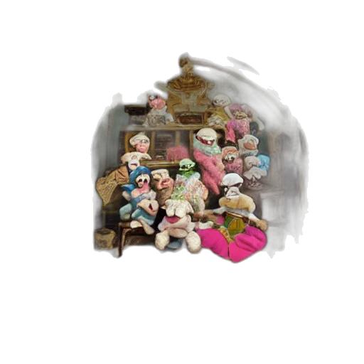 jewelry, 3d render, muppet, babies, during, baroque, era, highly transparent PNG cut-out