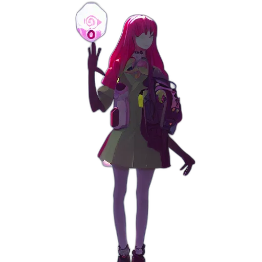staff, jacket, weapon, umbrella, concept art, pixel art, anime, 3d render transparent PNG cut-out