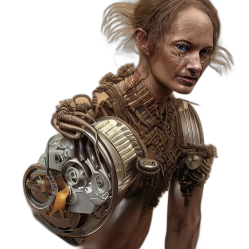 robot, face, concept art, fantasy art transparent PNG cut-out