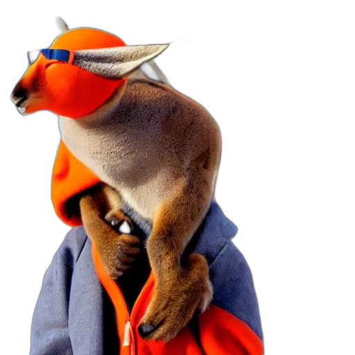 jacket, hat, animal, staff transparent PNG cut-out