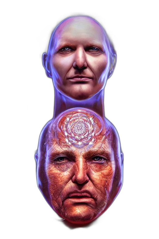 face, mask, concept art, 3d render transparent PNG cut-out