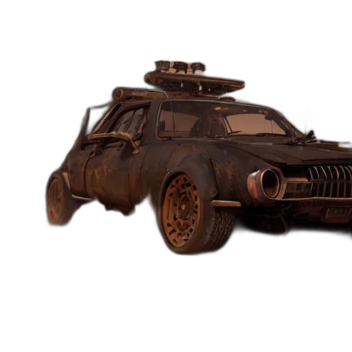 car, weapon, robot, concept art, 3d render, photorealistic, mad, max transparent PNG cut-out