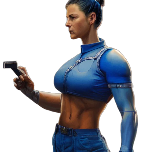 robot, staff, weapon, jacket, concept art, cyberpunk, pixel art, comic book art transparent PNG cut-out