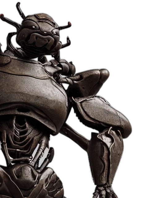 robot, concept art, 3d render, highly, detailed, sculpture, warrior, bug transparent PNG cut-out