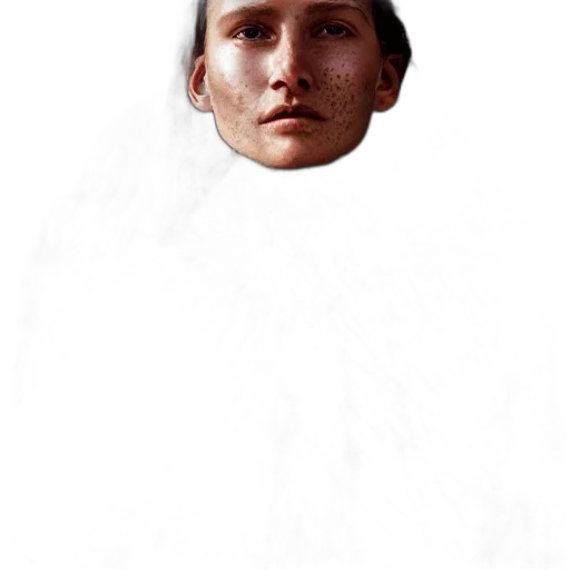 face, mask, hat, crown, photorealistic, concept art, 3d render, pixel art transparent PNG cut-out