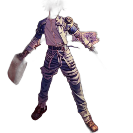 staff, jacket, weapon, robot transparent PNG cut-out