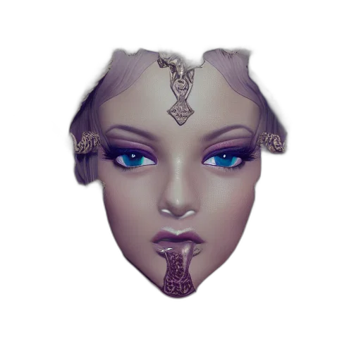 mask, crown, face, jewelry, fantasy art, concept art, 3d render, pixel art transparent PNG cut-out