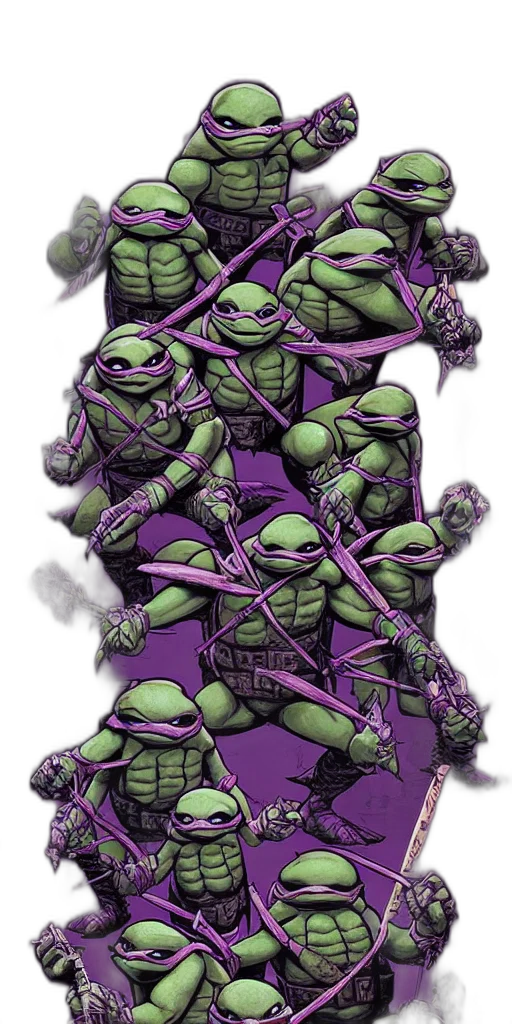 concept art, comic book art, fantasy art, pixel art, green, gothic, teenage, mutant transparent PNG cut-out