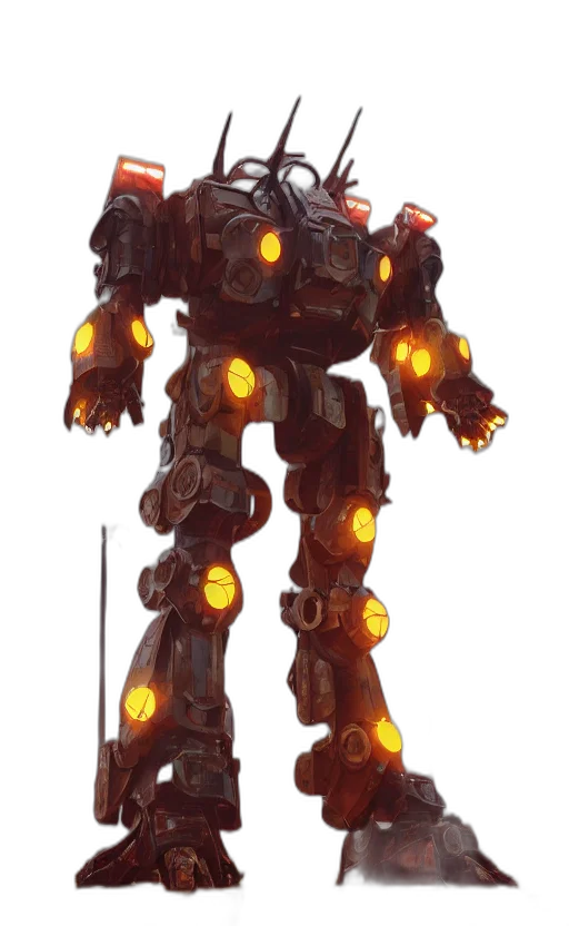 robot, weapon, staff, creature, concept art, 3d render, cyberpunk, fantasy art transparent PNG cut-out