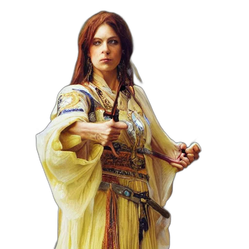 sword, staff, jewelry, dress, fantasy art, concept art, photorealistic, oil painting transparent PNG cut-out