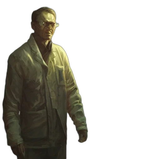 jacket, staff, face, concept art transparent PNG cut-out