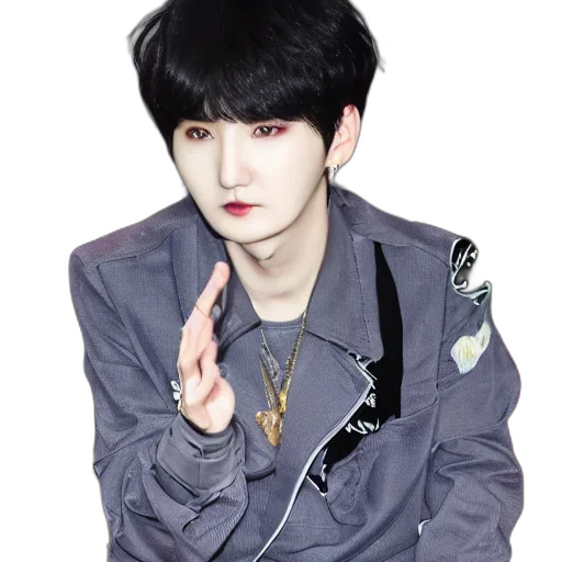 jacket, creature, photorealistic, dark, monochrome, yoongi, nyap transparent PNG cut-out