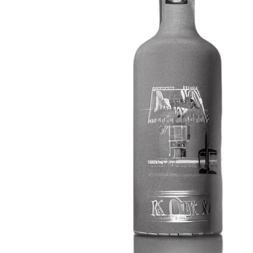 bottle, crown, 3d render, photorealistic transparent PNG cut-out