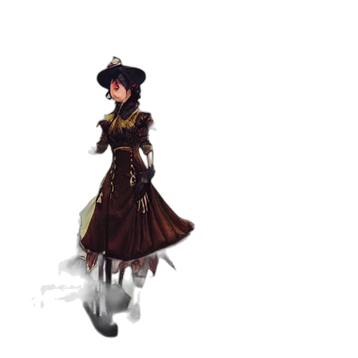 dress, hat, staff, crown transparent PNG cut-out