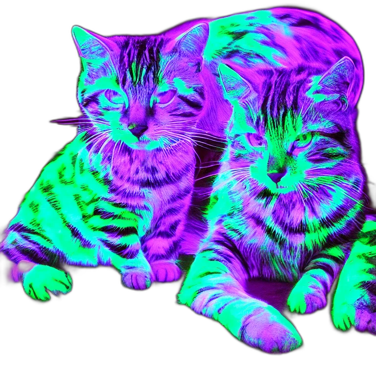animal, creature, vaporwave, pixel art, 3d render, photorealistic, neon lights, outer space transparent PNG cut-out
