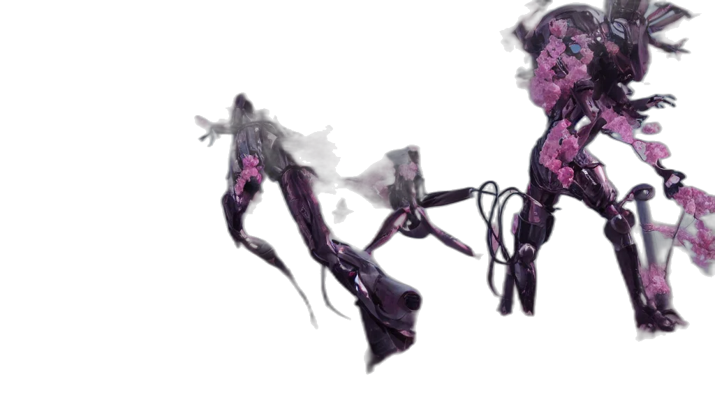 shoes, mask, dress, weapon, concept art, fantasy art, cyberpunk, watercolor transparent PNG cut-out