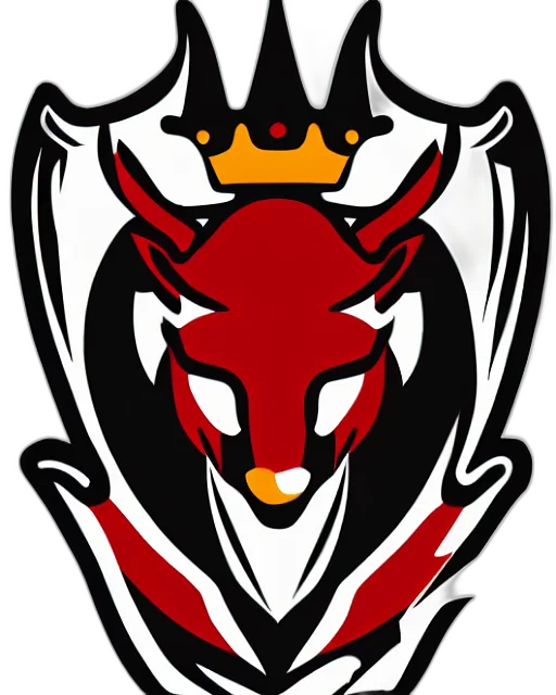 dragon, crown, concept art, pixel art, fantasy art, cartoon, esports, logo transparent PNG cut-out