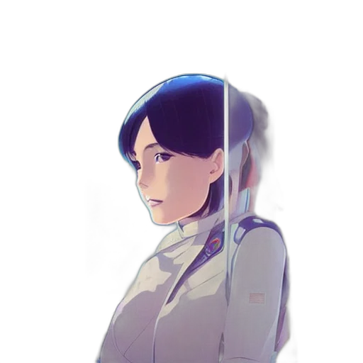robot, jacket, staff, face, anime, concept art, pixel art, watercolor transparent PNG cut-out