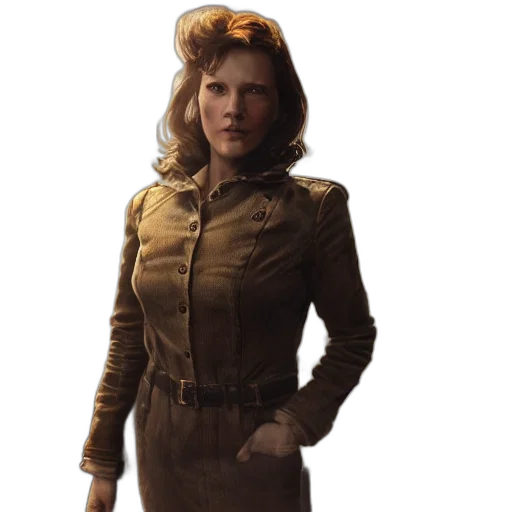 jacket, staff, hat, face, concept art, comic book art, 3d render, photorealistic transparent PNG cut-out