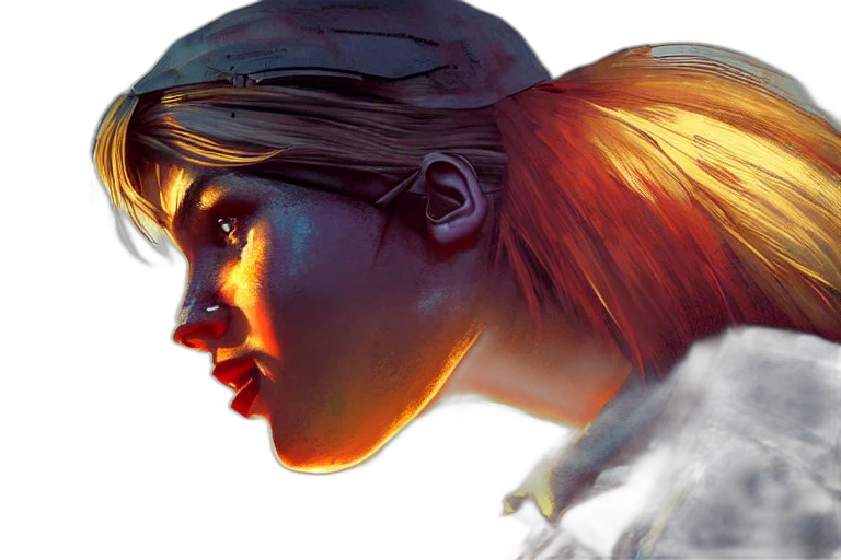 face, concept art, photorealistic, comic book art, fantasy art, golden, fallout, charismatic transparent PNG cut-out