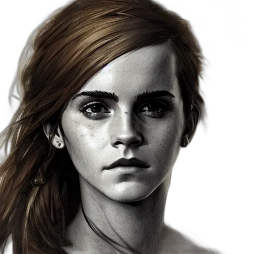 face, photorealistic, concept art, fantasy art, comic book art, drawing, emma, watson transparent PNG cut-out