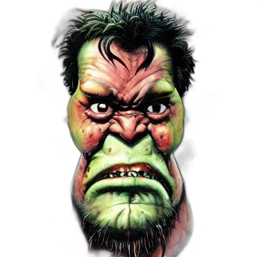 face, comic book art, concept art, photorealistic transparent PNG cut-out